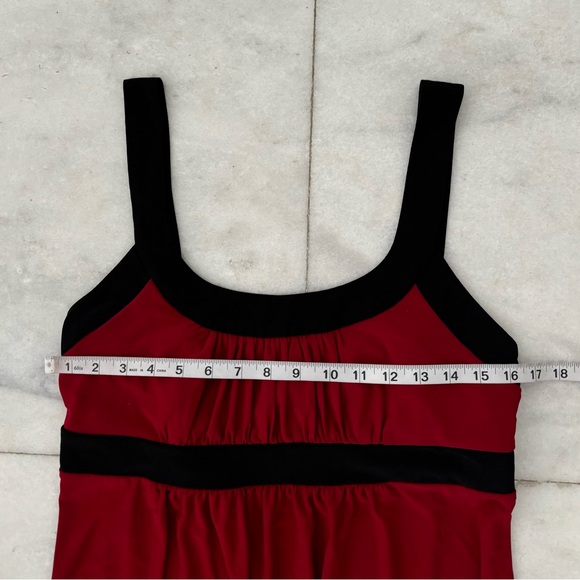 Vintage JFW Dress Red Black Thick Strap Pleated Vampire Gothic Y2K XL - Picture 5 of 8